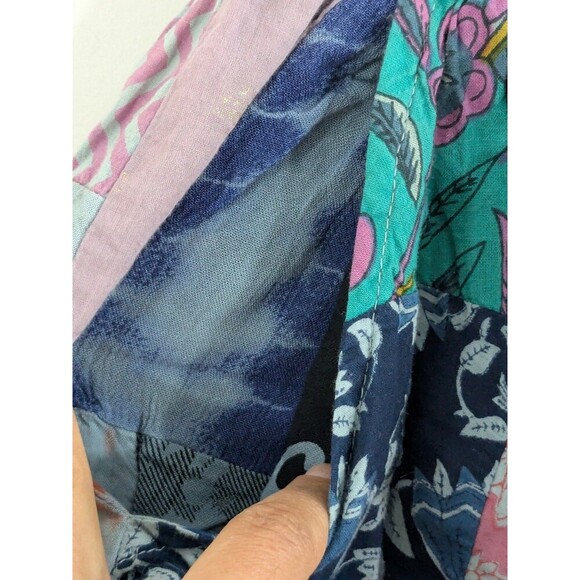 Advance Patchwork Shorts Womens Small Medium Boho Drawstring Rayon India Festiva - Picture 3 of 8
